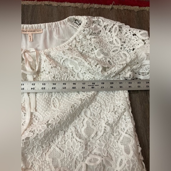 Martha Stewart Collection White Crochet Knit Top Large Cottagecore - Picture 10 of 11